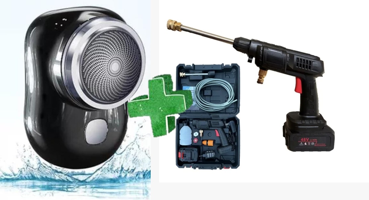 2 Mini Afeitadora Elec + 1 Hidrolavadora